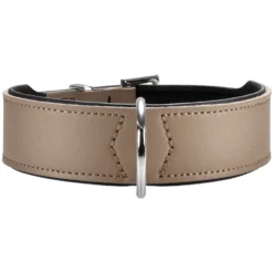Hunter Halsband Basic, Nickel, Beschichtetes Spaltleder