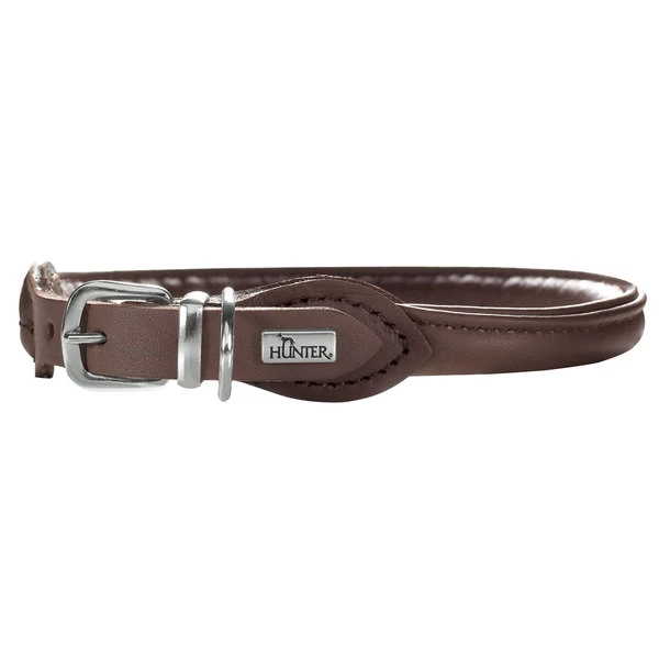 Hunter Halsband Round & Soft Elk Petit, Elchleder 1 Hunter Halsband Round & Soft Elk Petit, Elchleder