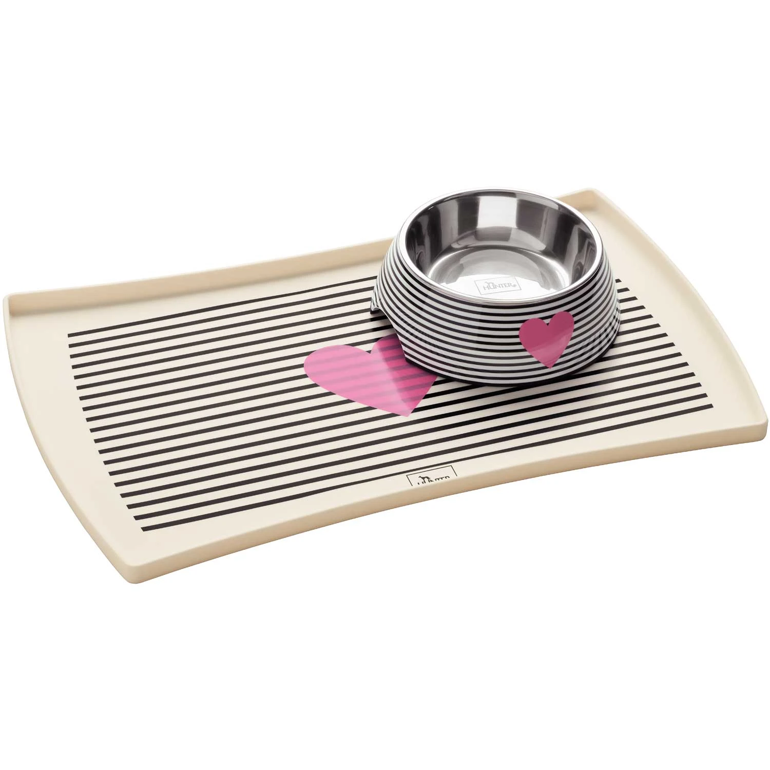 Hunter Napfunterlage Biri S Weiß/schwarz 2 Hunter Napfunterlage Biri S Weiß/schwarz – Bild 2