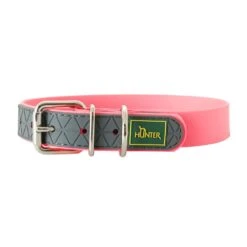 Hunter Hunde Halsband New Convenience L, L47-55cm, B25mm, Neonpink