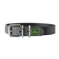 Hunter Hunde Halsband New Convenience M-L, L42-50cm, B25mm, Schwarz