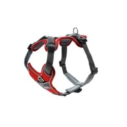 Hunter Hundegeschirr Divo Gr. S-M: Hals 30-42 Cm, Bauch 52-68 Cm, Rot/grau